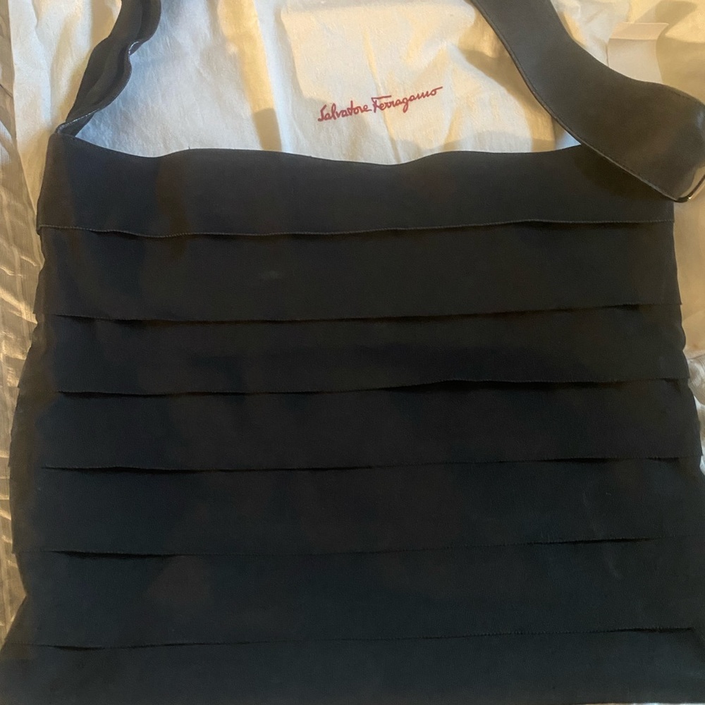 Salvatore Ferragamo Canvas Layered Shoulder Bag